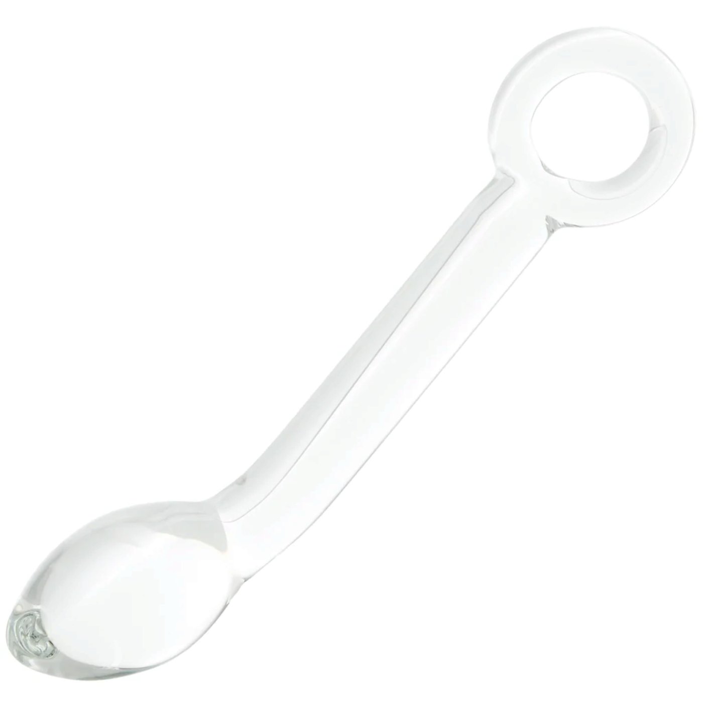 Clarity Hera's Halo G-Spot Glass Dildo with Ring Handle