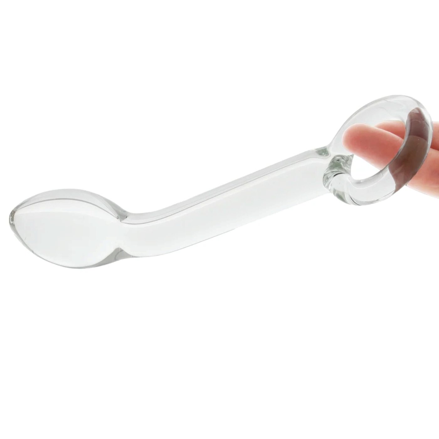 Clarity Hera's Halo G-Spot Glass Dildo with Ring Handle
