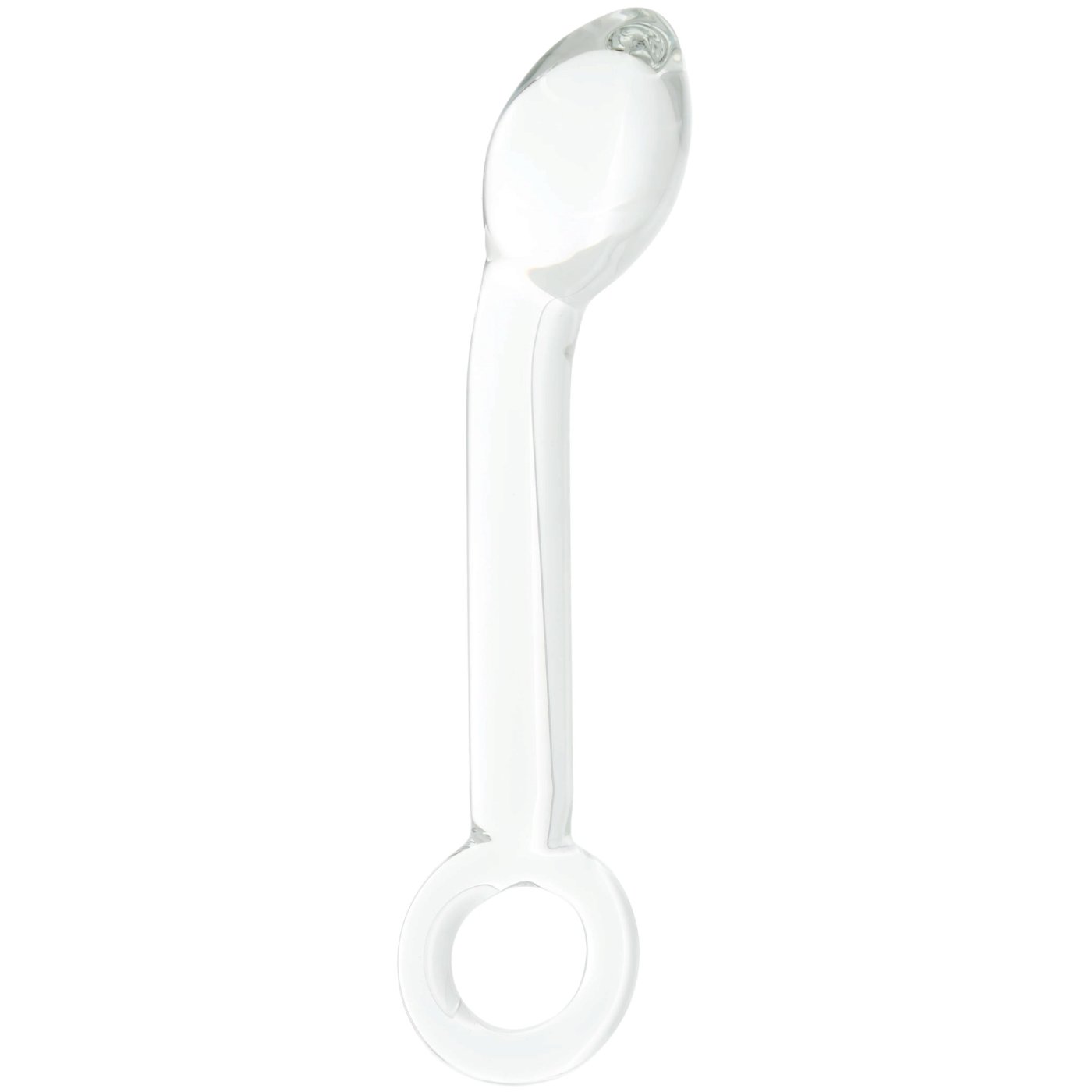 Clarity Hera's Halo G-Spot Glass Dildo with Ring Handle