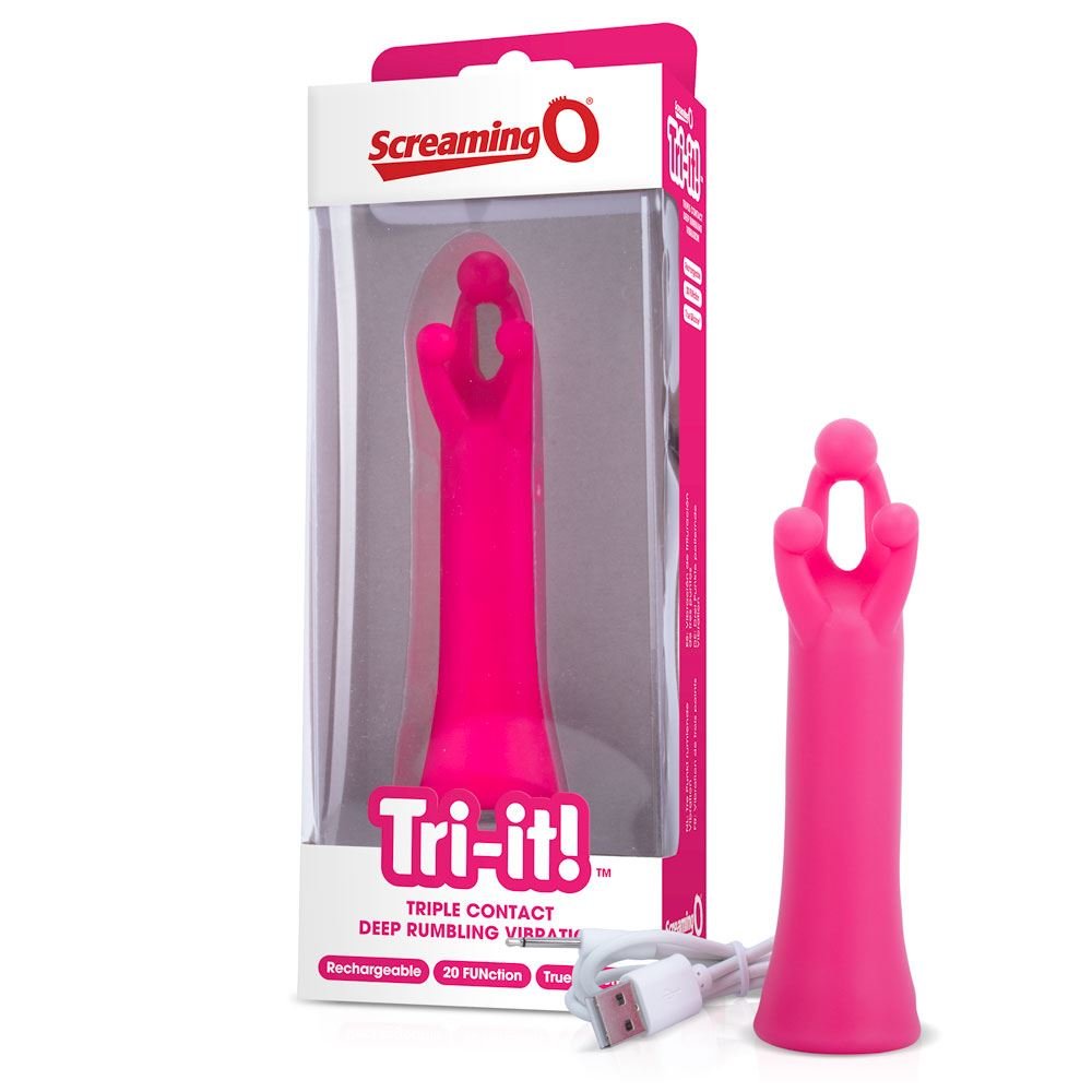 Screaming O Tri-it! Rechargeable Triple Contact Vibrator Pink