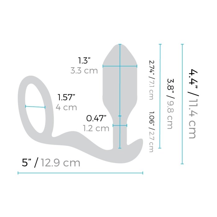 b-Vibe Vibrating Snug & Tug Medium Rechargeable Weighted Butt Plug & Penis Ring