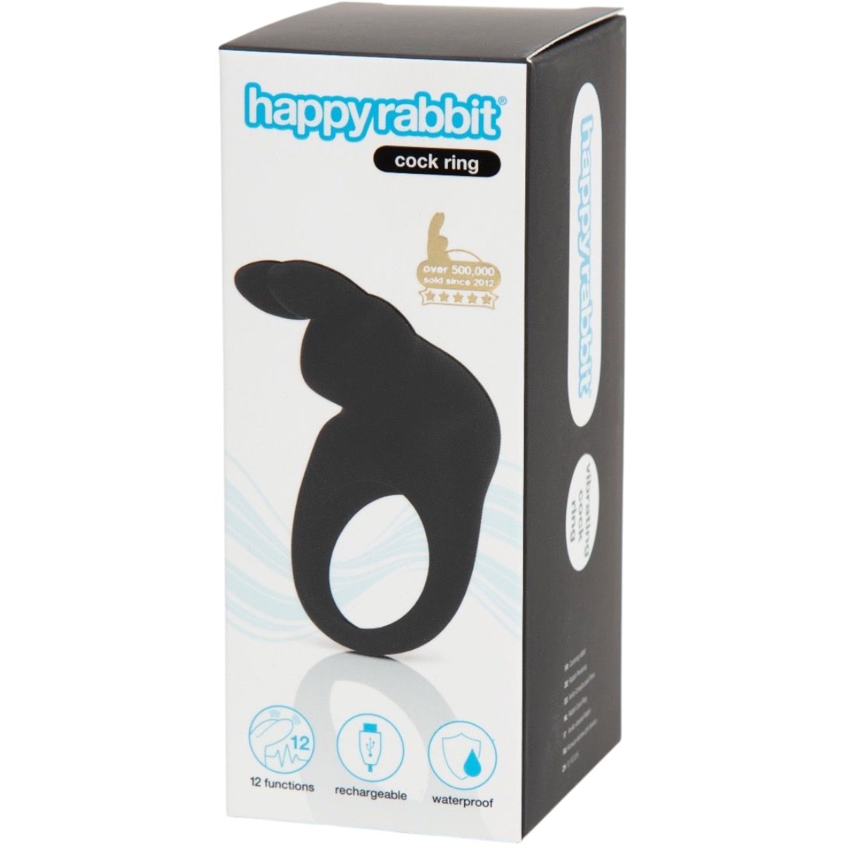 Happy Rabbit Rechargeable Rabbit Cock Ring Black