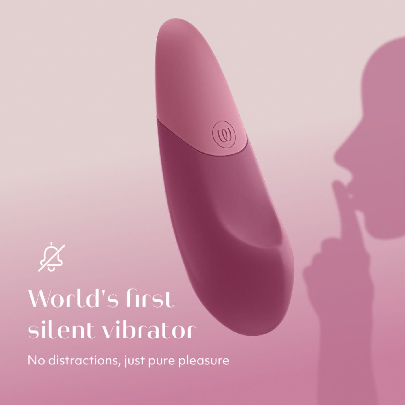 Womanizer Vibe Rechargeable Quiet Clitoral Vibrator Pink