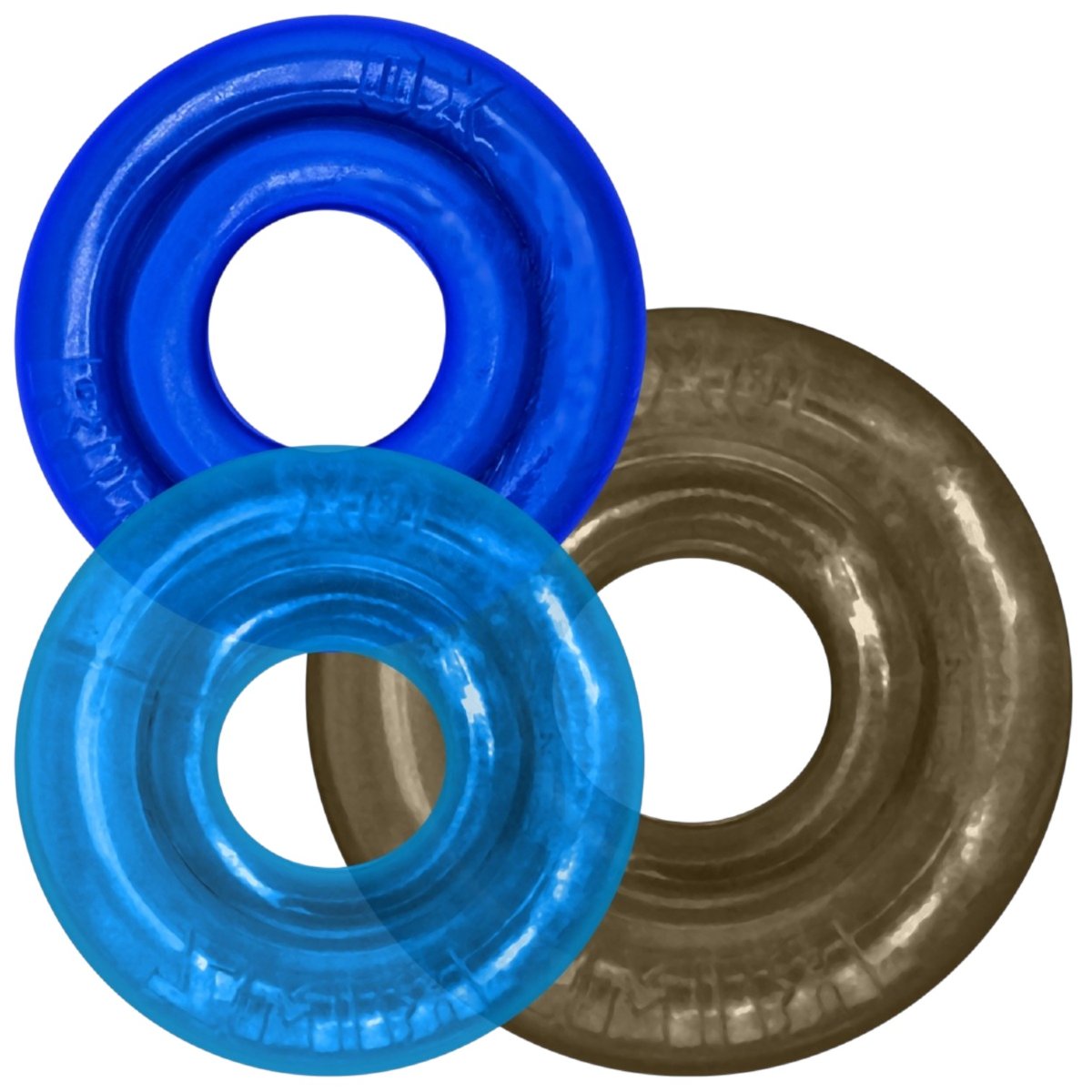 Oxballs RIMRINGZ Multi-Size Cock Rings (3 Pack), Cool Blues