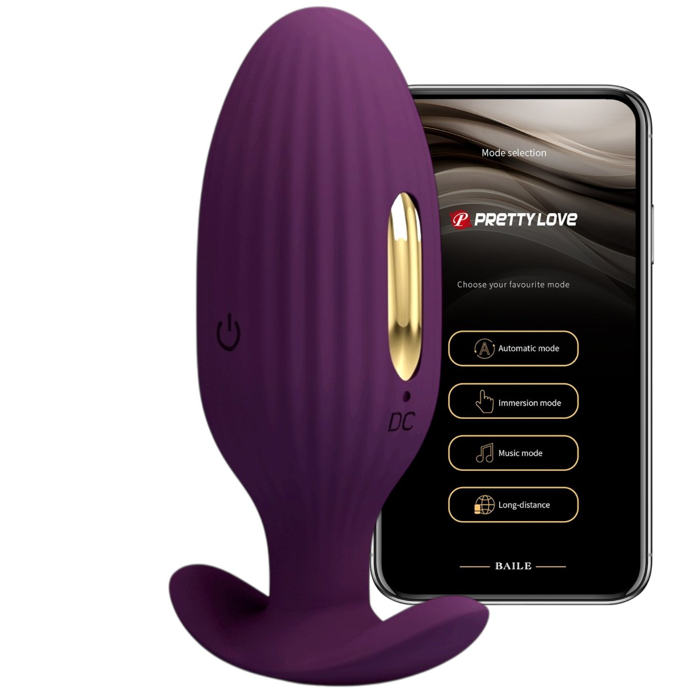 Pretty Love Jefferson Electro Stim App Controlled Vibrating Butt Plug