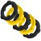 Oxballs Gearheads Mega-Stretch Liquid Silicone Cock Rings Yellow/Black (5-Pack)