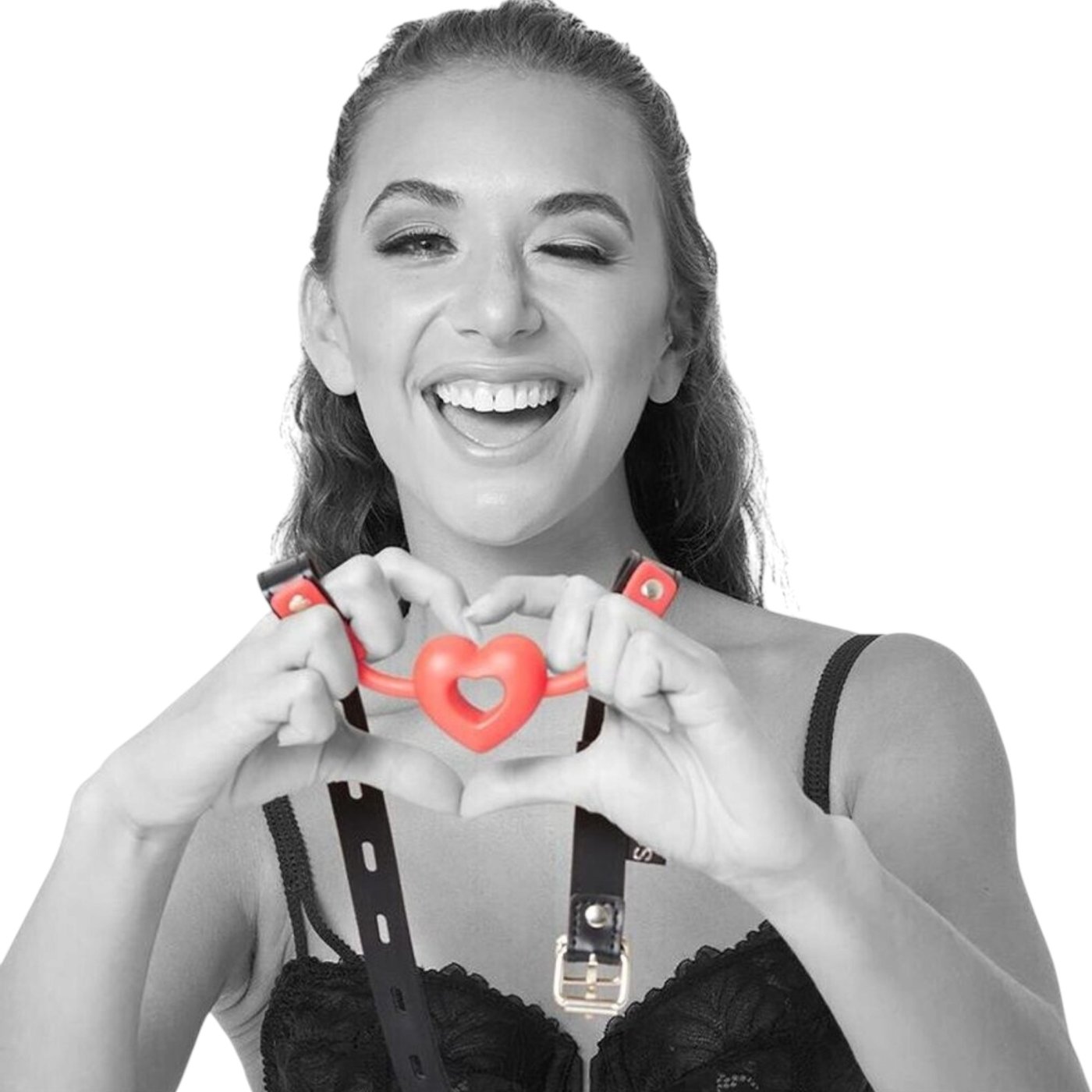 S&M Amor Heart-Shaped Silicone Ball Gag