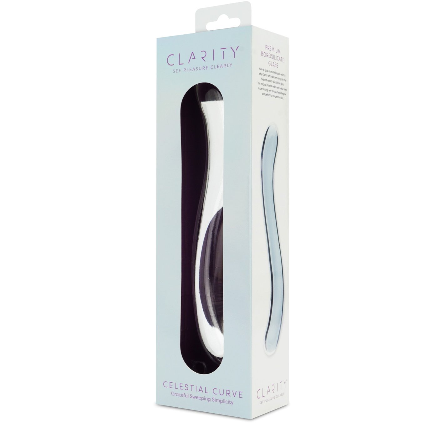 Clarity Celestial Curve Double-Ended Glass Dildo 7 Inch