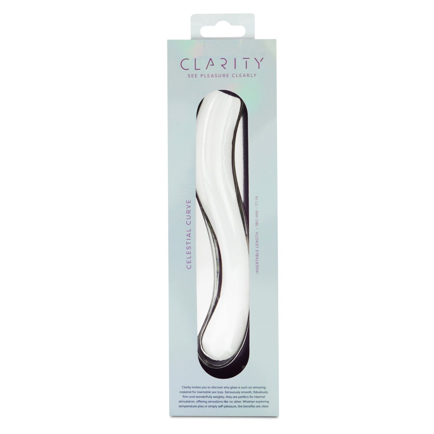 Clarity Celestial Curve Double-Ended Glass Dildo 7 Inch