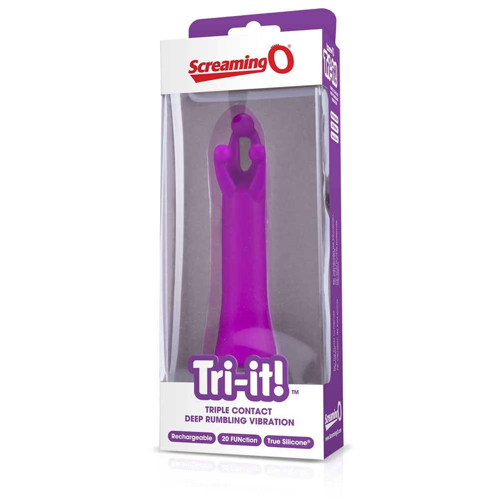Screaming O Tri-it! Rechargeable Triple Contact Vibrator Purple