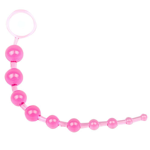 Pink Chain Of 10 Anal Beads 11.75 Inch