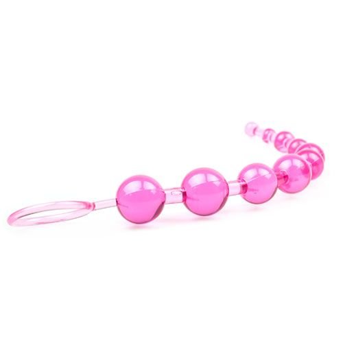 Pink Chain Of 10 Anal Beads 11.75 Inch
