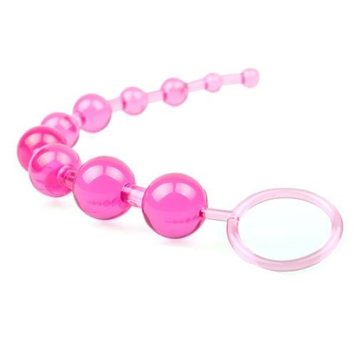 Pink Chain Of 10 Anal Beads 11.75 Inch