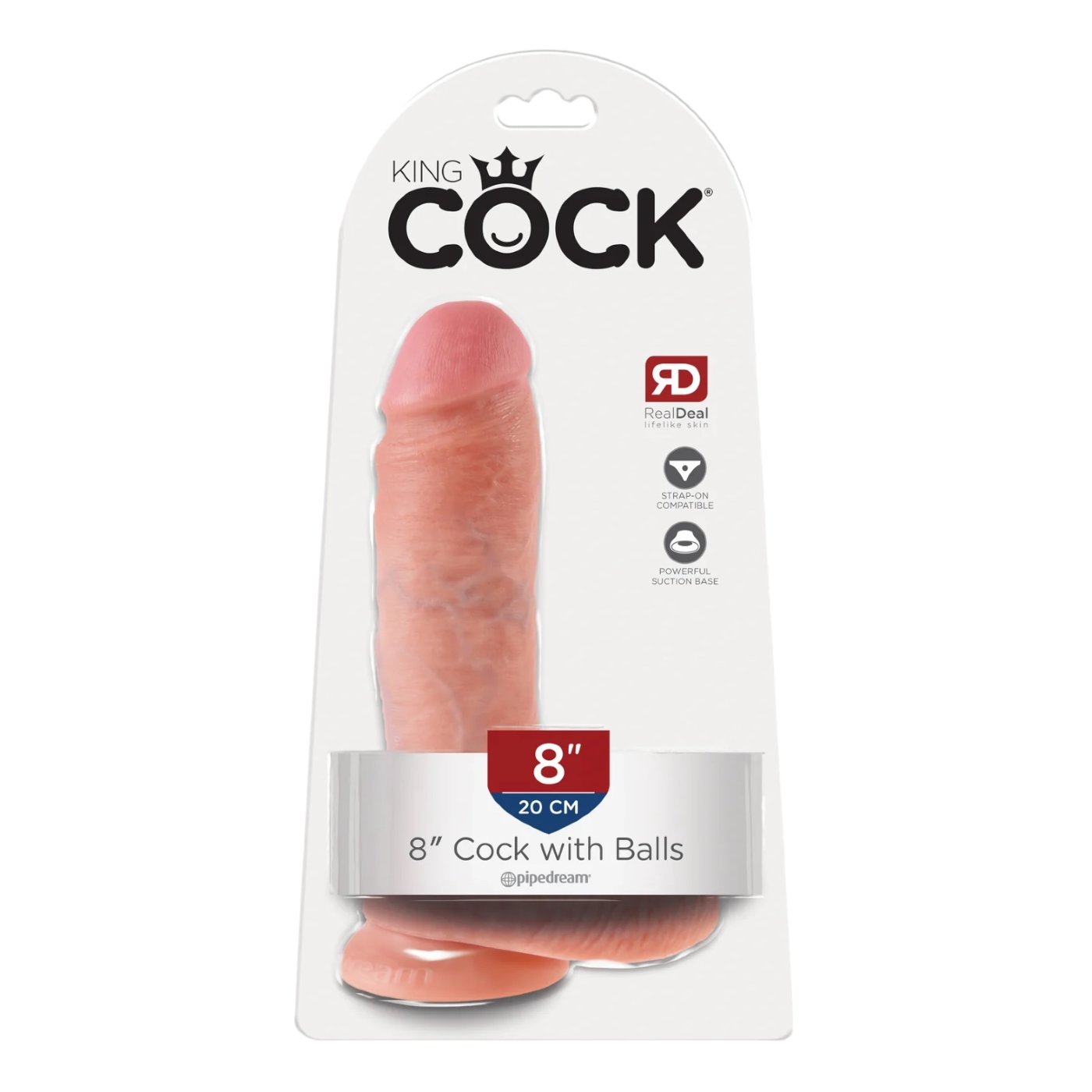 King Cock Realistic Suction Cup Dildo with Balls 8 Inch
