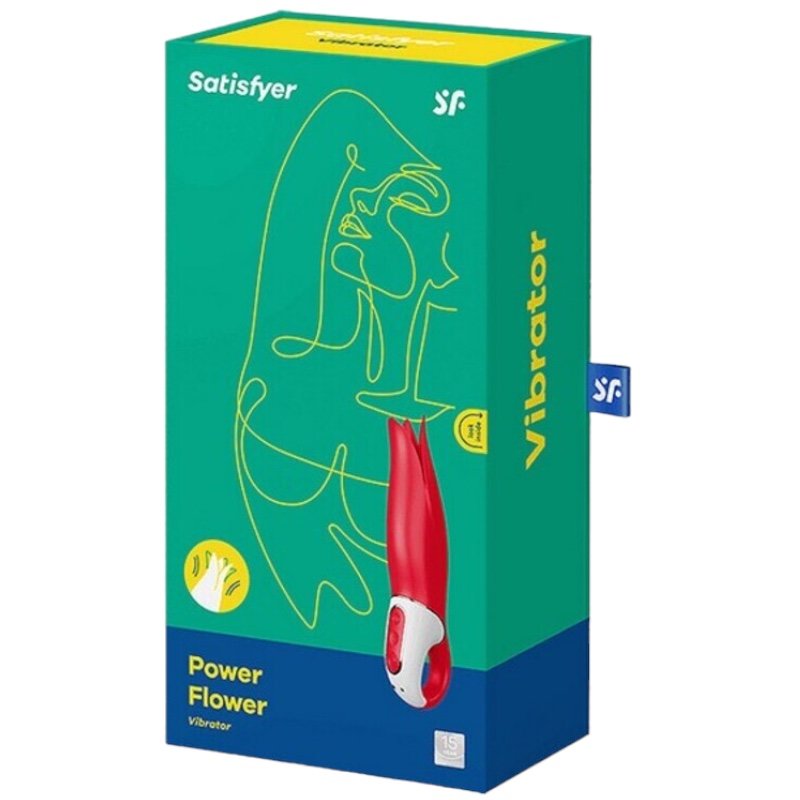 Satisfyer Power Flower Rechargeable Clitoral Vibrator Red