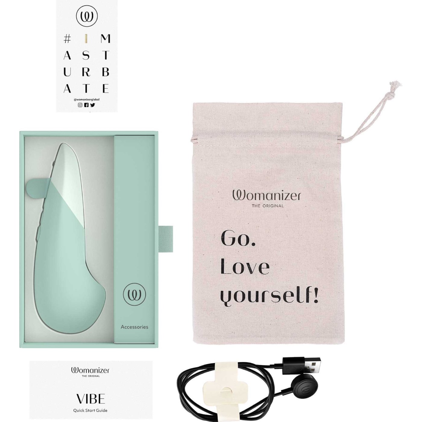 Womanizer Vibe Rechargeable Quiet Clitoral Vibrator Sage