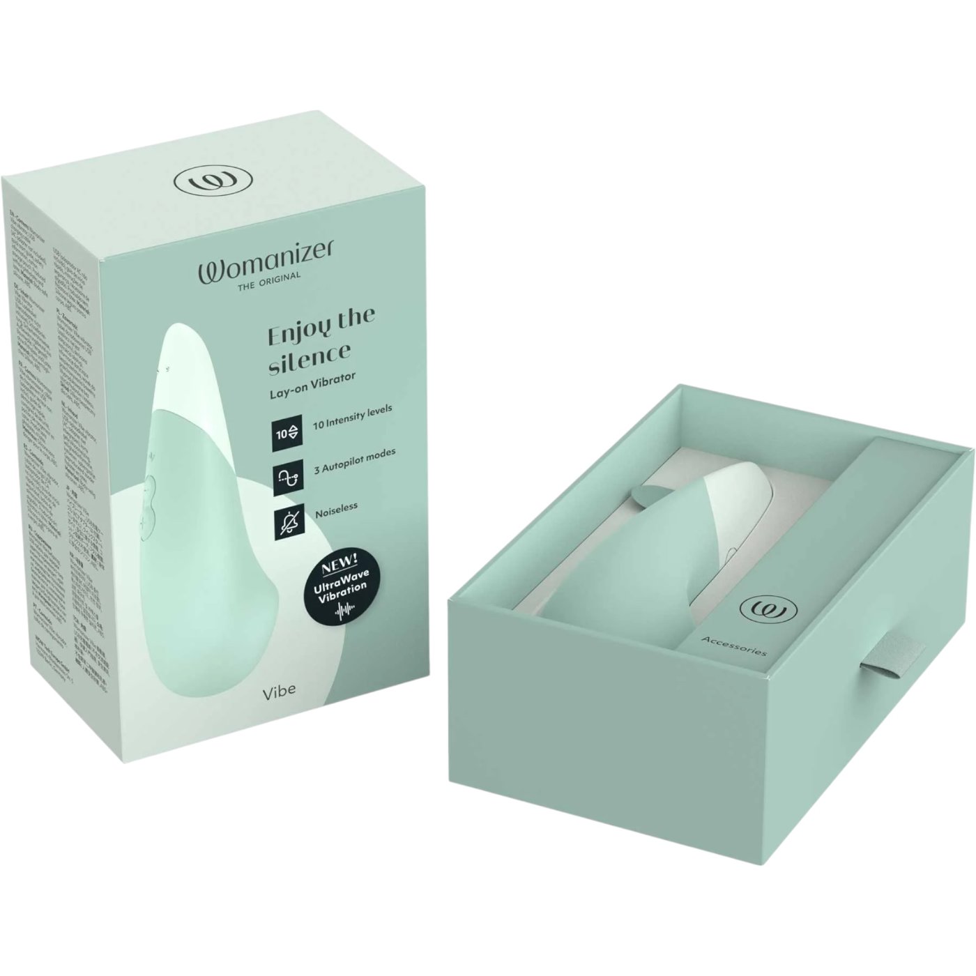 Womanizer Vibe Rechargeable Quiet Clitoral Vibrator Sage