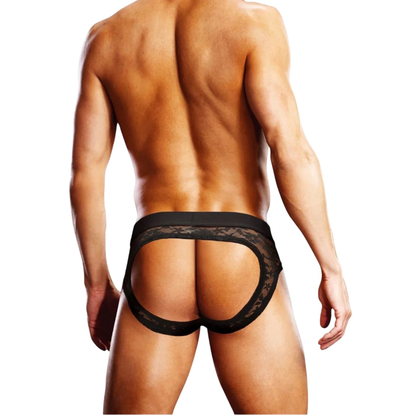 Prowler Lace See-Through Backless Brief Black