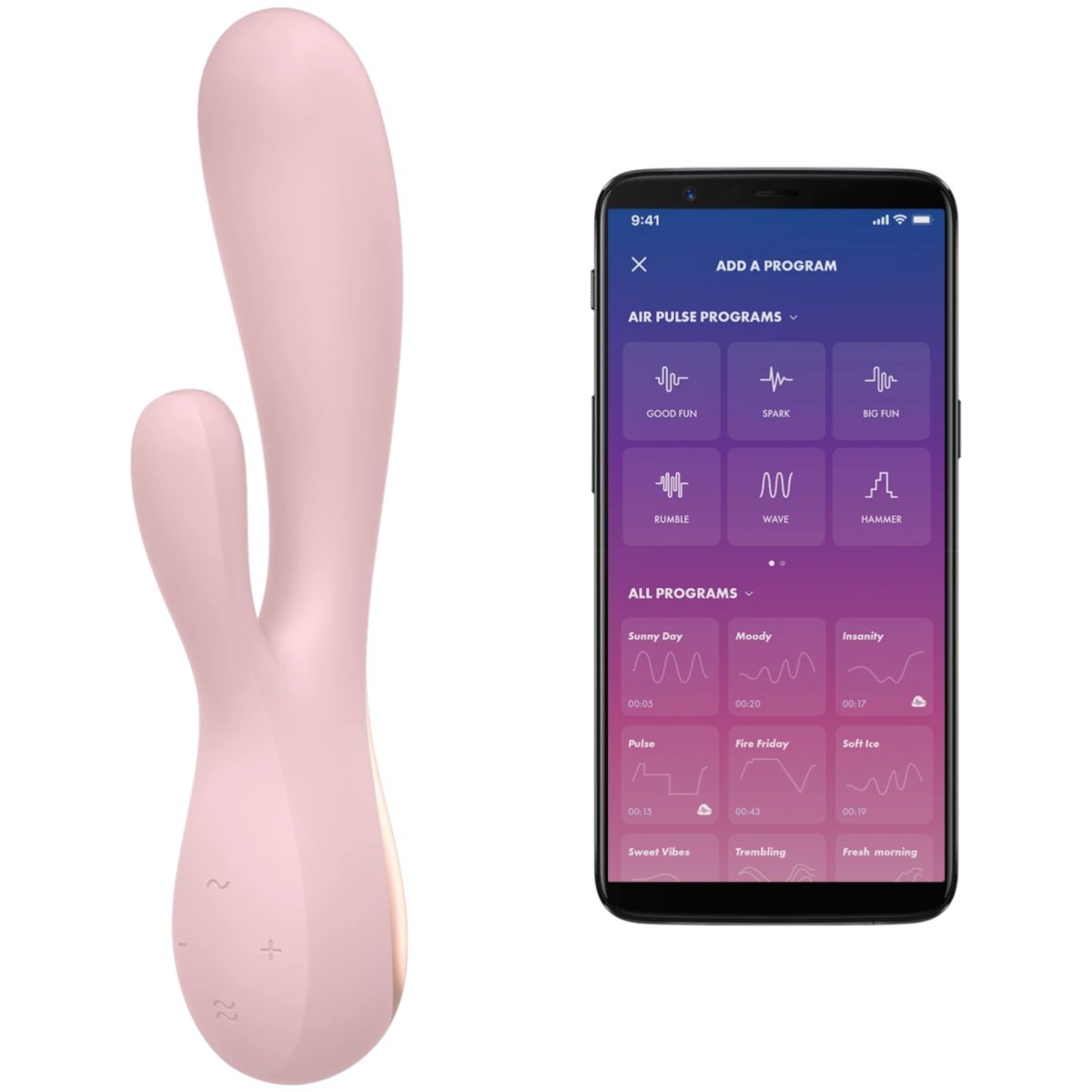 Satisfyer Mono Flex App Controlled Rechargeable Rabbit Vibrator Pink
