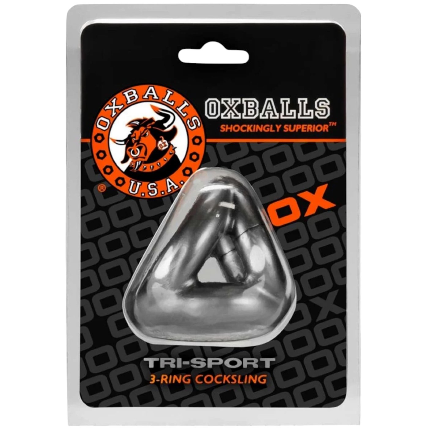 Oxballs TRI-SPORT Cock Ring and Ball Sling Silver