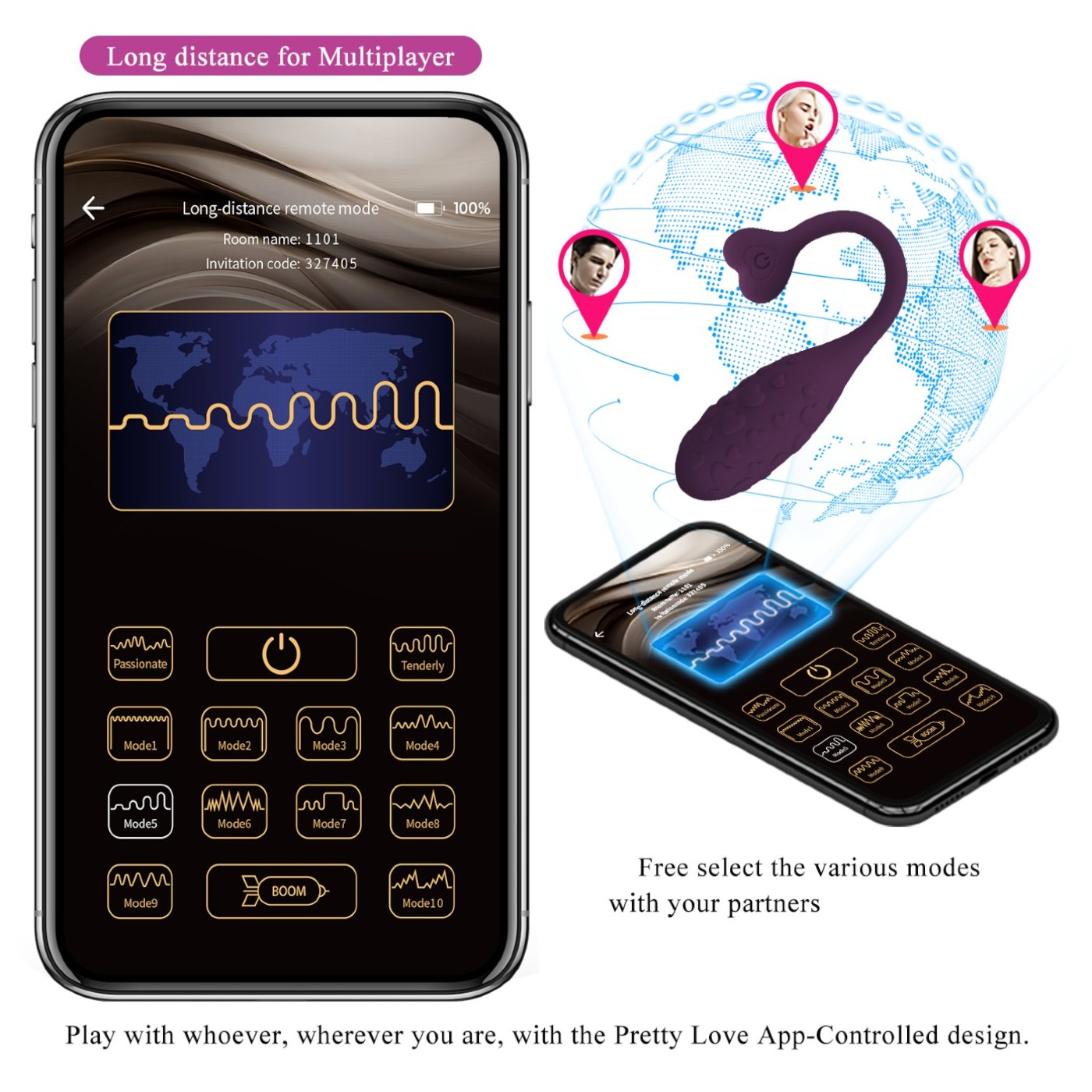 Pretty Love Fisherman App Controlled Rechargeable Vibrating Egg