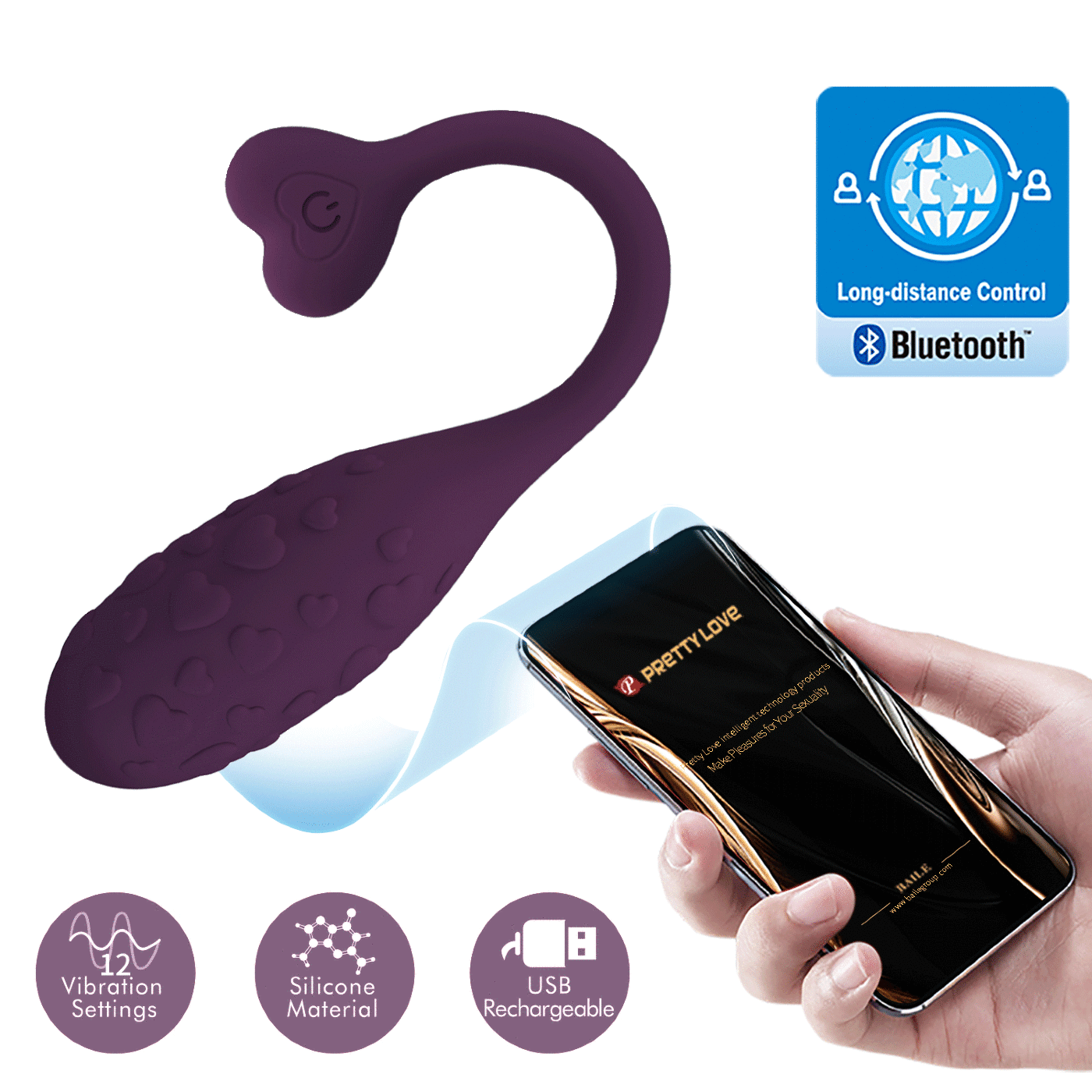 Pretty Love Fisherman App Controlled Rechargeable Vibrating Egg