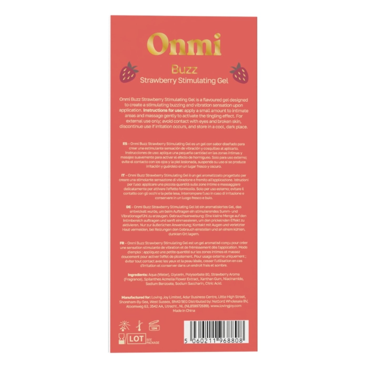 Onmi Buzz Strawberry Arousal Gel with Buzzing Sensation 30ml