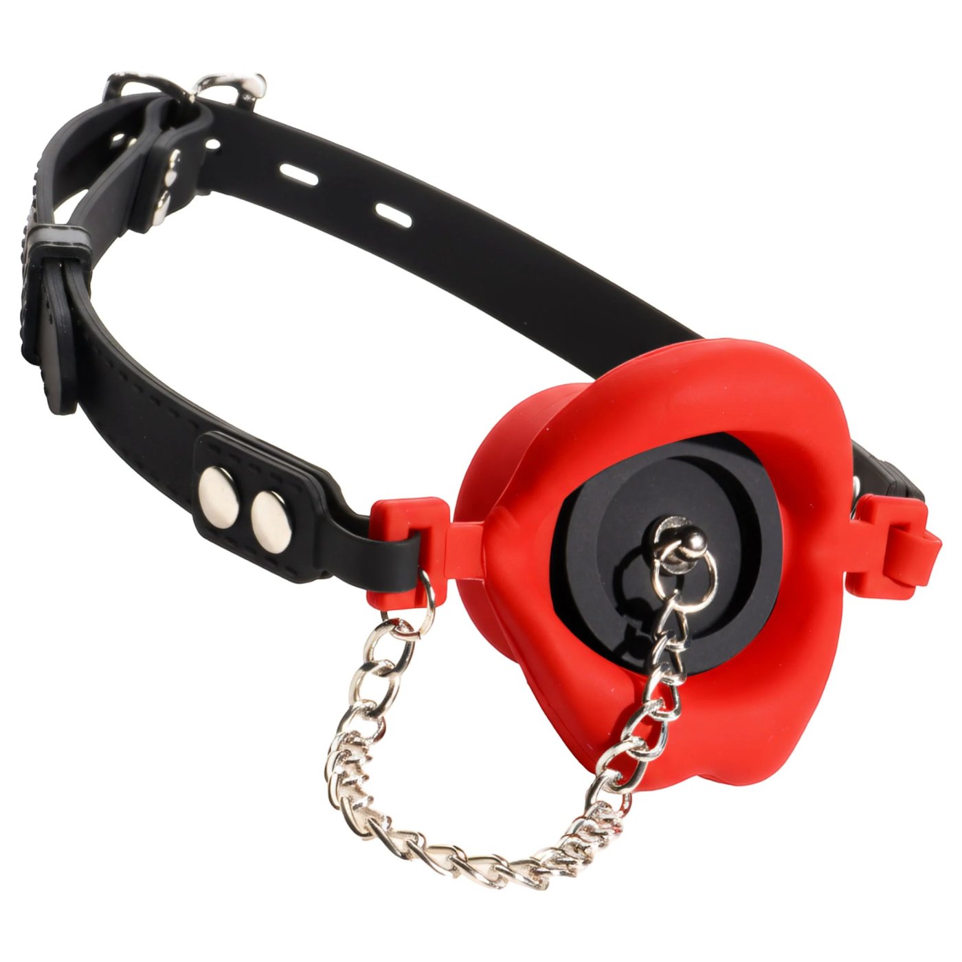 Master Series Plugged Silicone Feeding Gag Red