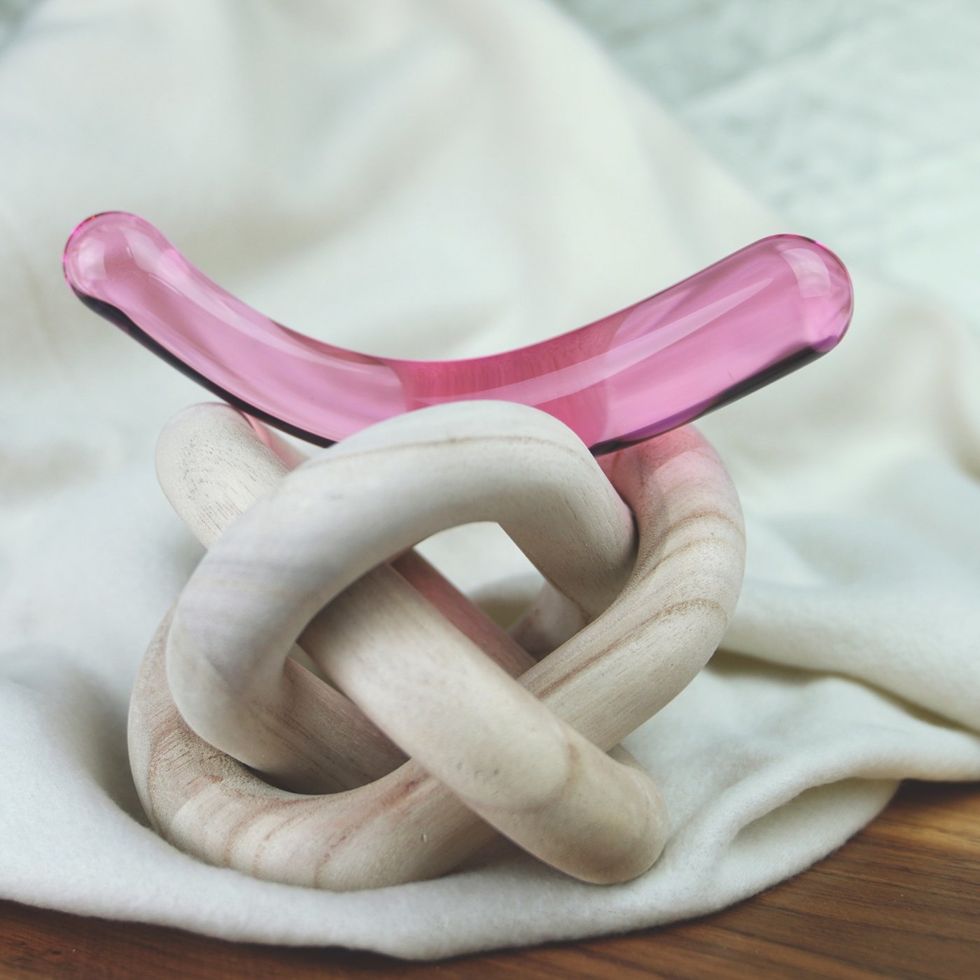 Clarity Celestial Deity Curved Glass Dildo Blush Pink