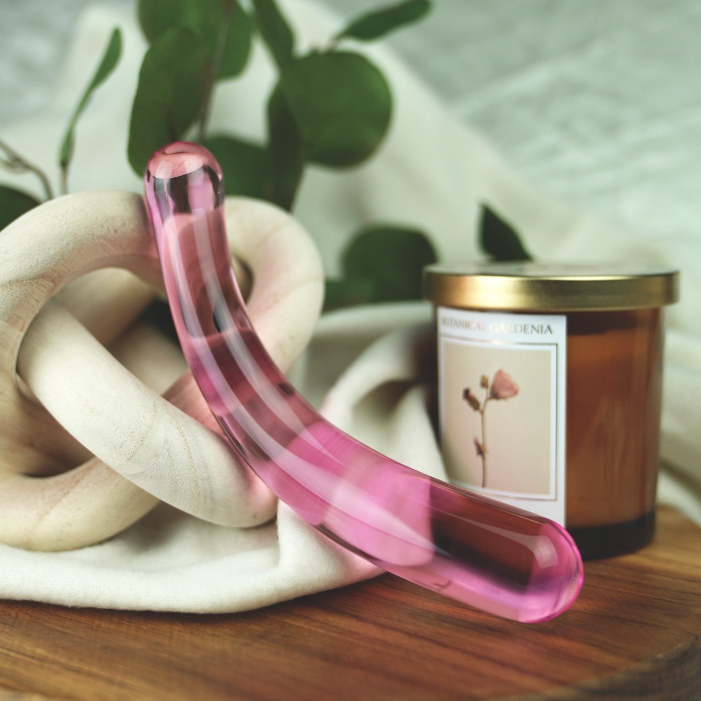 Clarity Celestial Deity Curved Glass Dildo Blush Pink