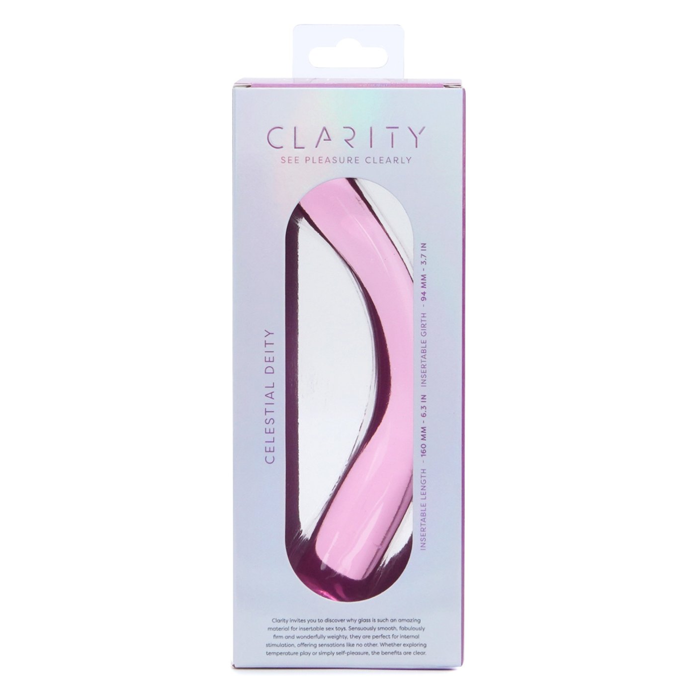 Clarity Celestial Deity Curved Glass Dildo Blush Pink