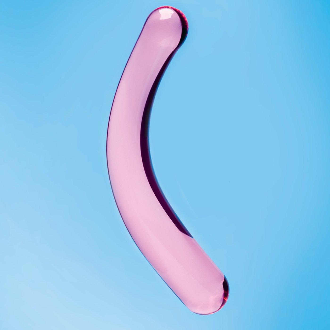 Clarity Celestial Deity Curved Glass Dildo Blush Pink