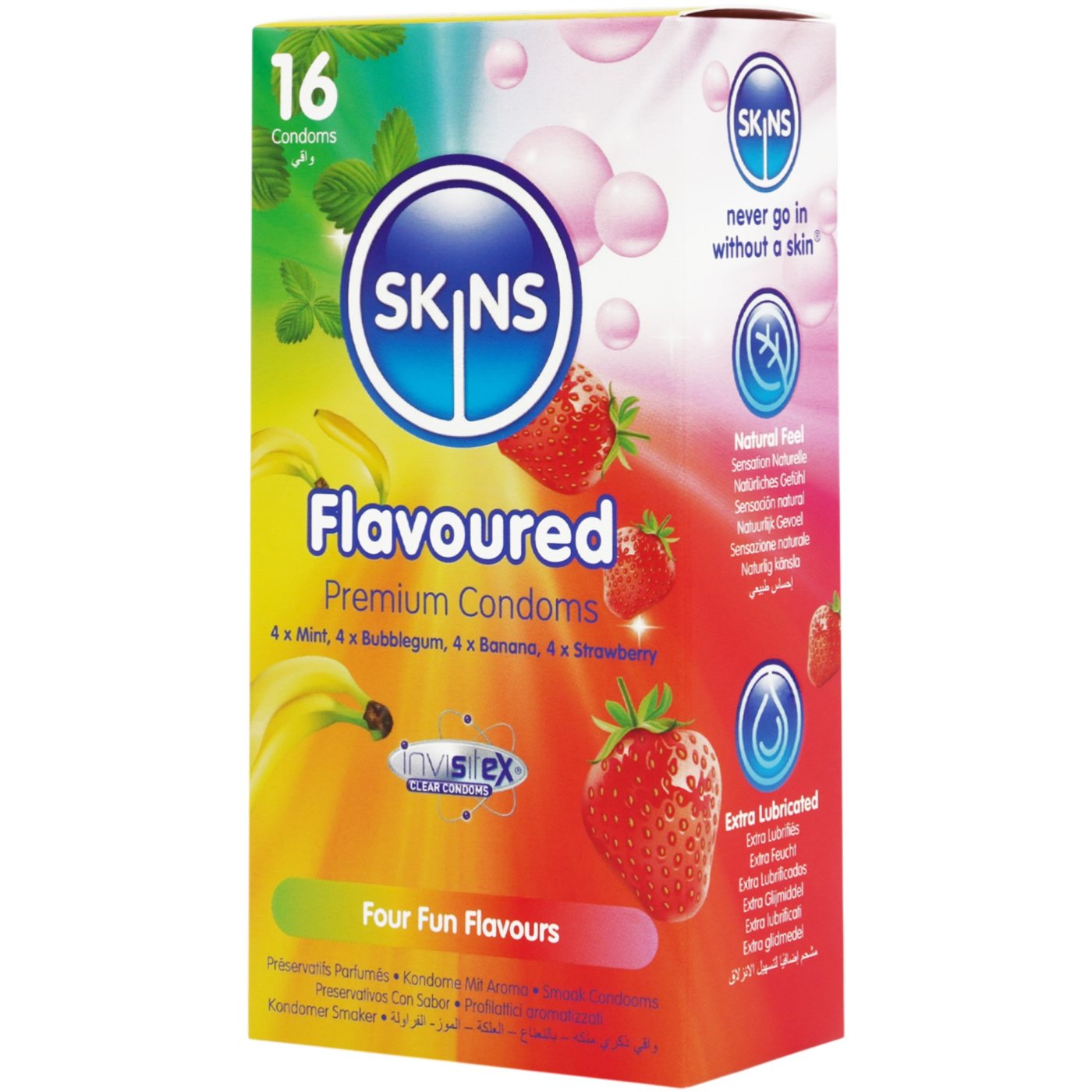 Skins Four Fun Flavours Condoms 16 Pack