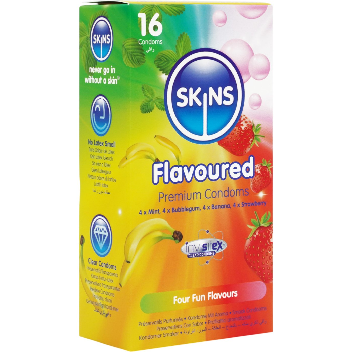 Skins Four Fun Flavours Condoms 16 Pack