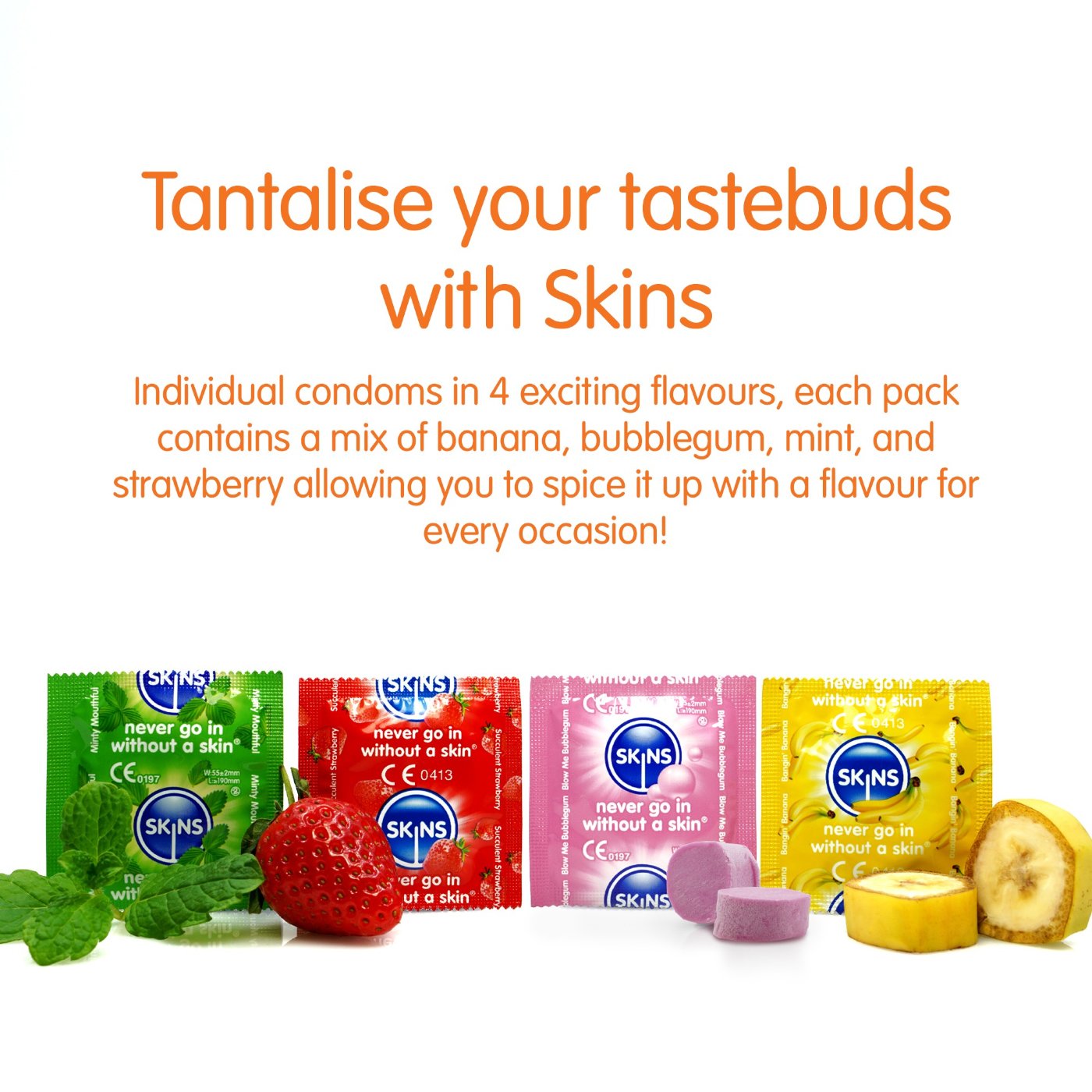 Skins Four Fun Flavours Condoms 16 Pack