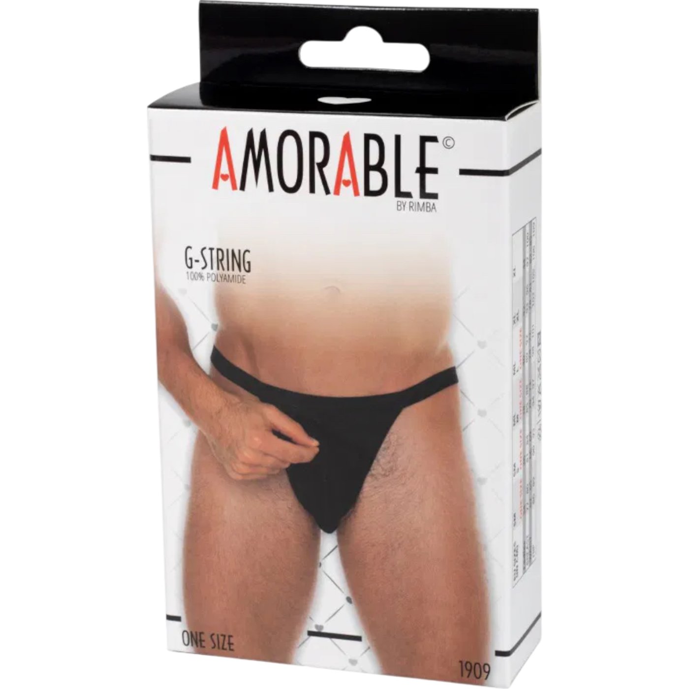 Rimba Men’s Sheer Zip-Front G-String Thong Black