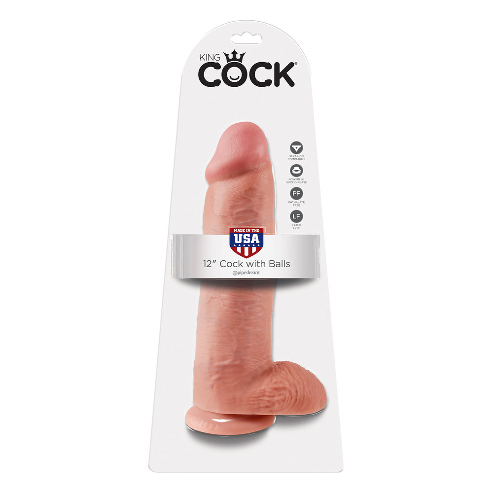 King Cock Girthy Ultra Realistic Suction Cup Dildo 12 Inch