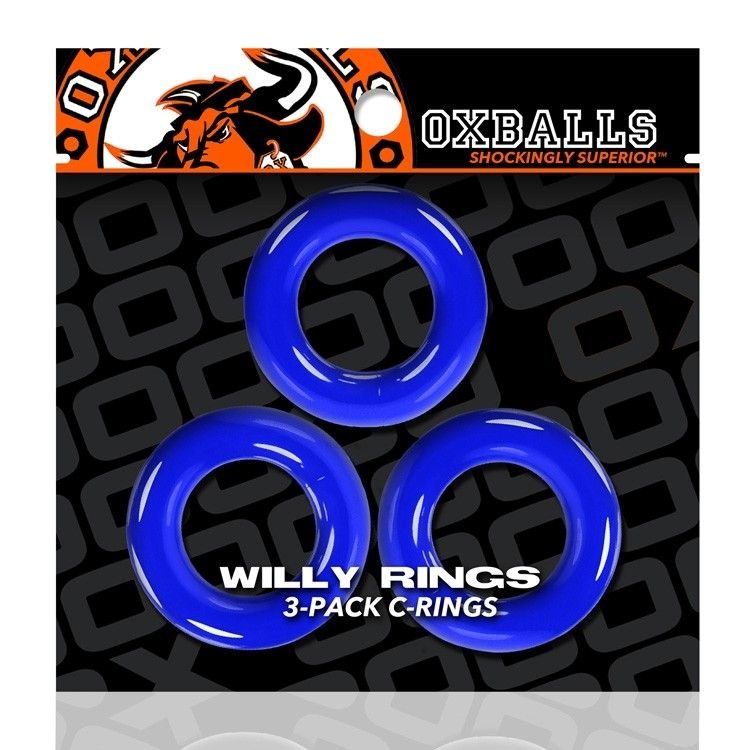 Oxballs WILLY RINGS Stretchy Cock Ring Set Blue (3 Pack)