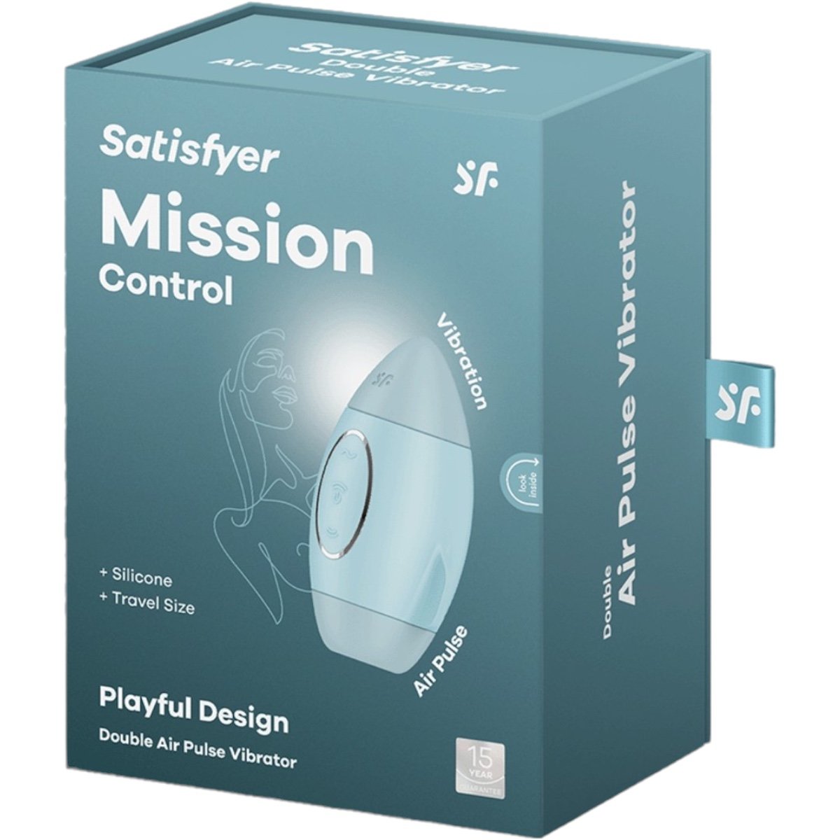 Satisfyer Mission Control Double Air Pulse Clitoral Vibrator Blue