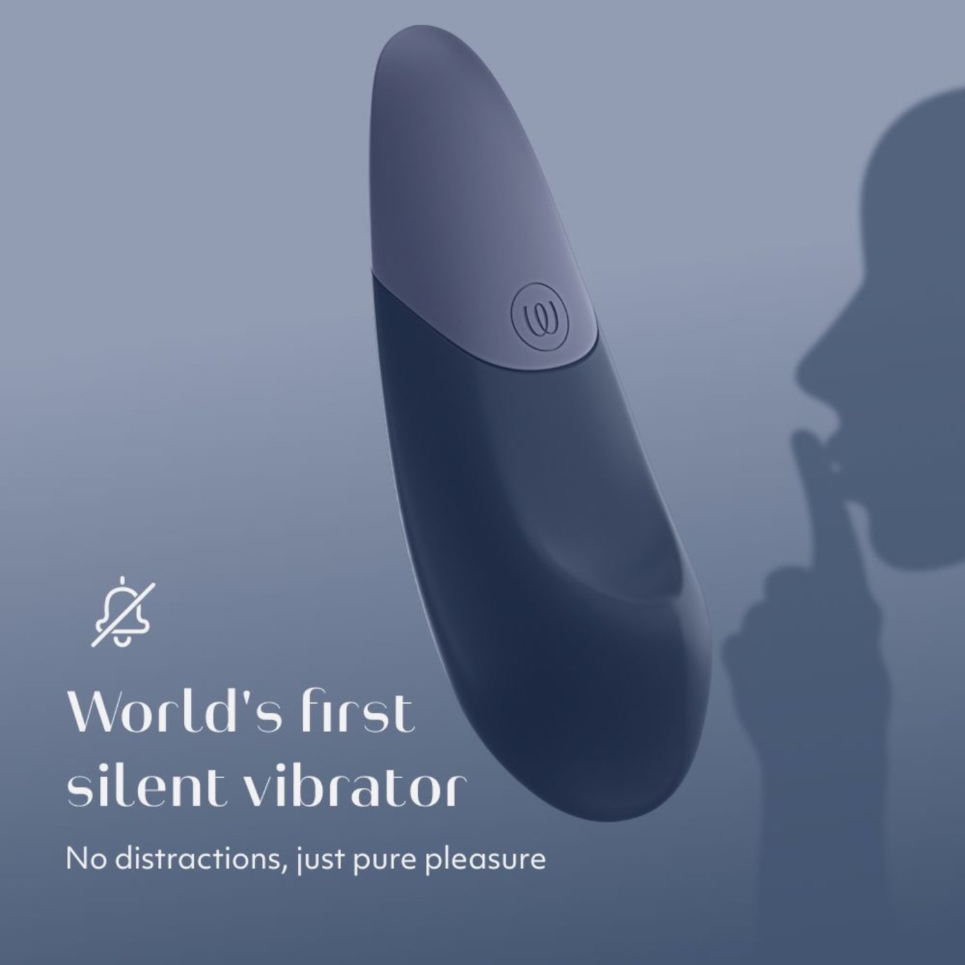 Womanizer Vibe Rechargeable Quiet Clitoral Vibrator Blue