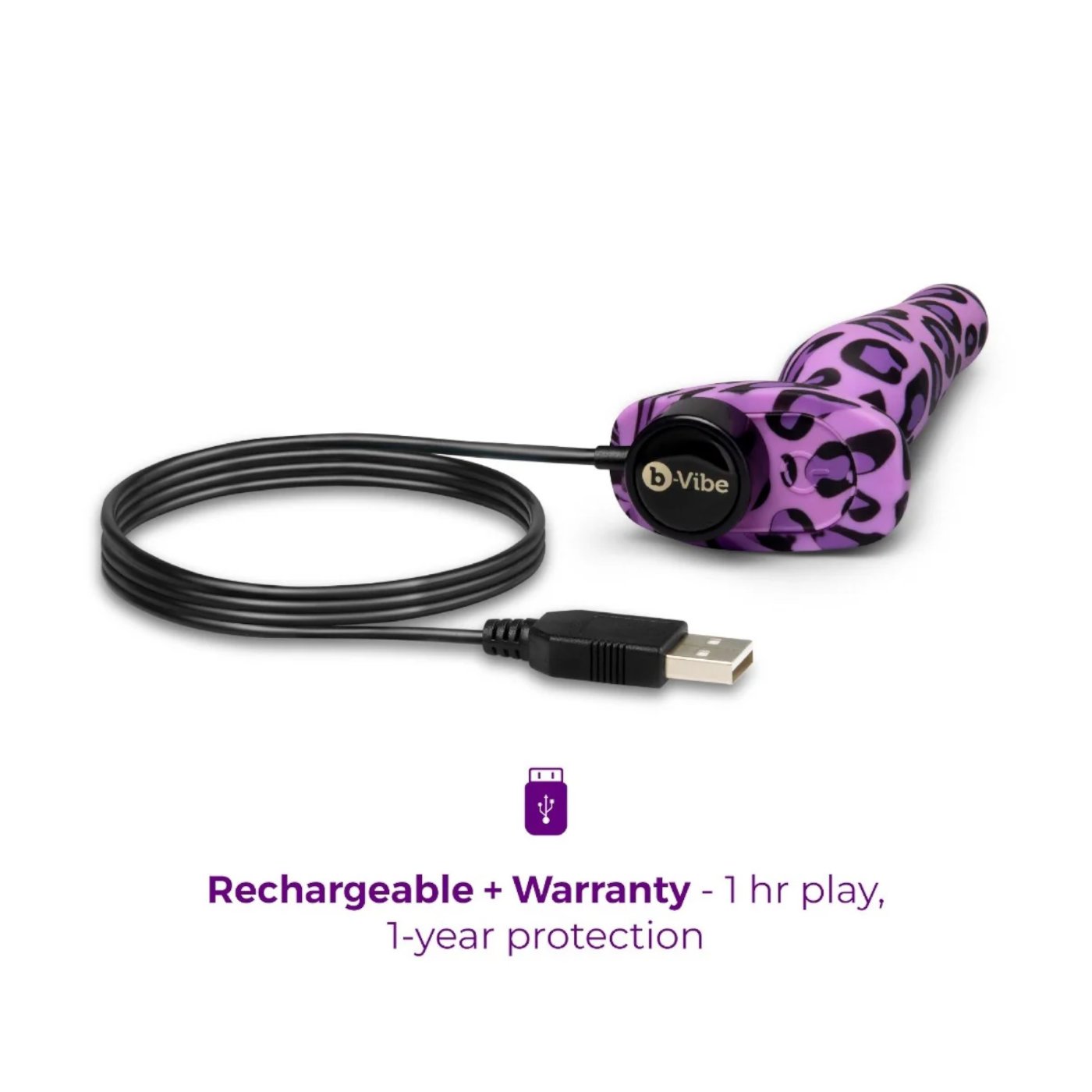 b-Vibe Leopard Novice Special Edition Rechargeable Vibrating Butt Plug Small