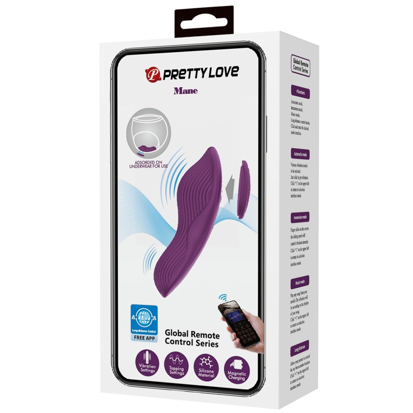 Pretty Love Mane Magnetic App-Controlled Rechargeable Panty Vibrator