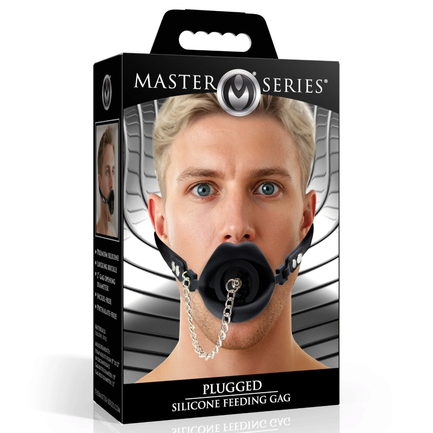 Master Series Plugged Silicone Feeding Gag Black
