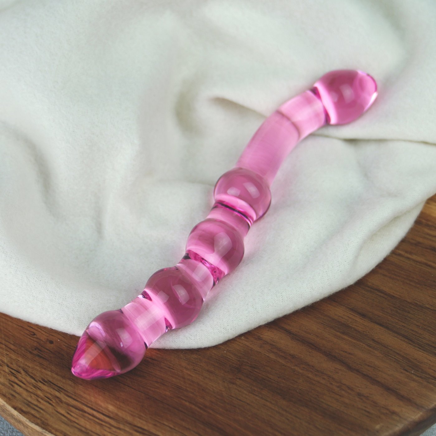 Clarity Celestial Serpent Double Ended Glass Dildo Blush Pink