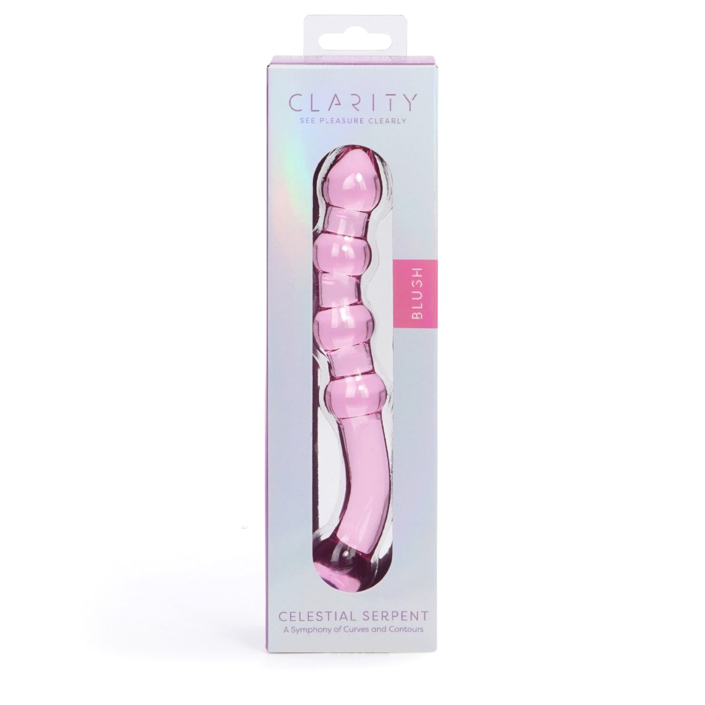 Clarity Celestial Serpent Double Ended Glass Dildo Blush Pink