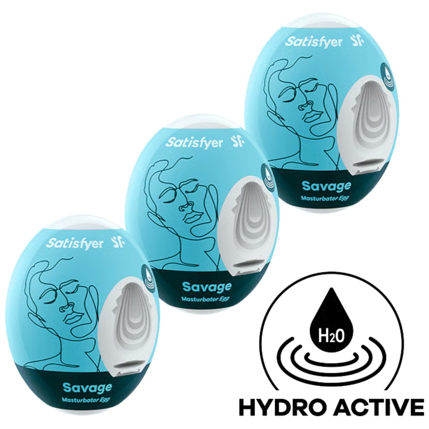 Satisfyer Savage 3-Piece Male Masturbator Egg Set