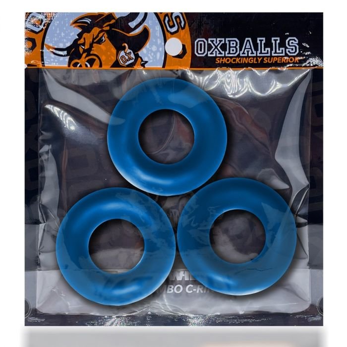 Oxballs Fat Willy Jumbo Cock Ring Set Space Blue (3 Pack)