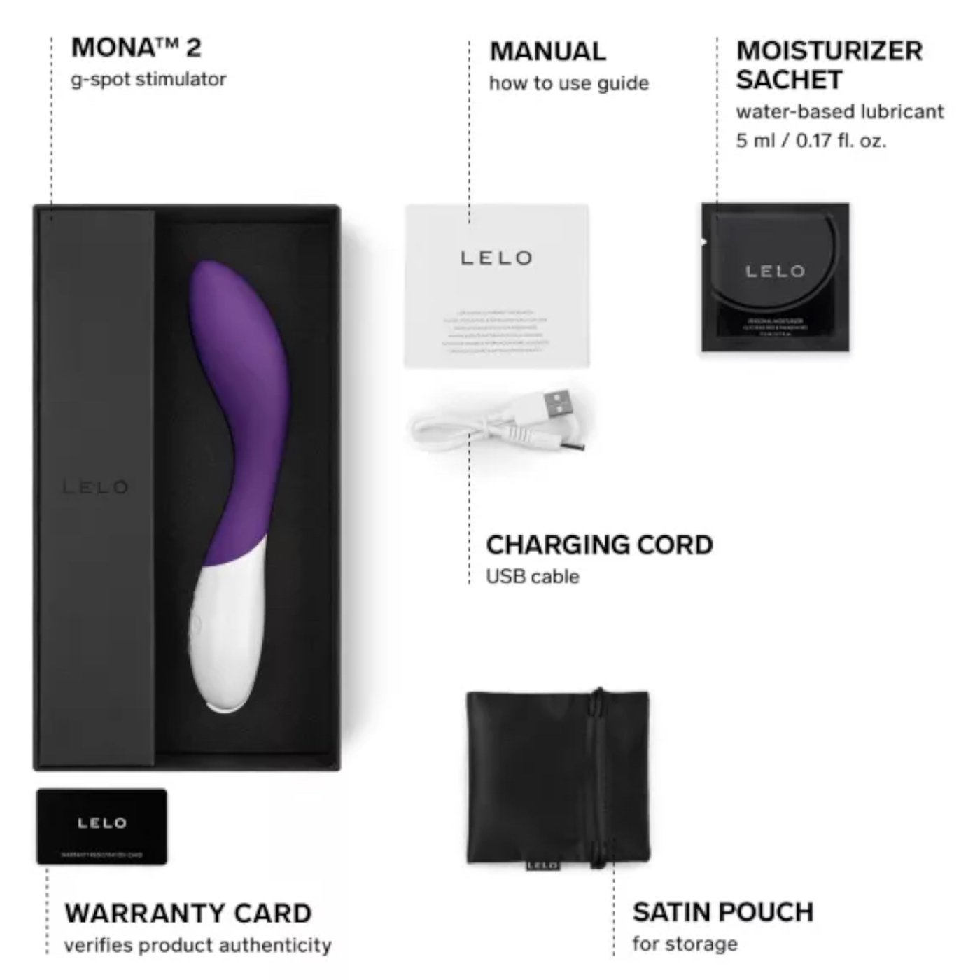 Lelo Mona 2 Rechargeable G-Spot Vibrator Purple