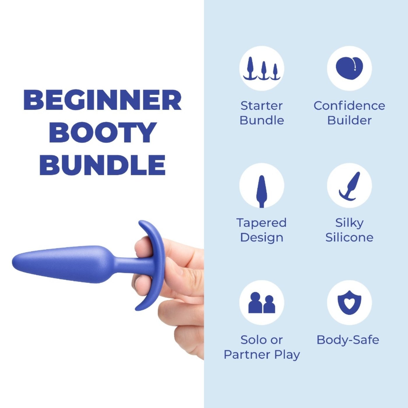 b-Vibe Butties Beginner Booty Bundle Silicone Anal Training Butt Plug Set (3 Piece)