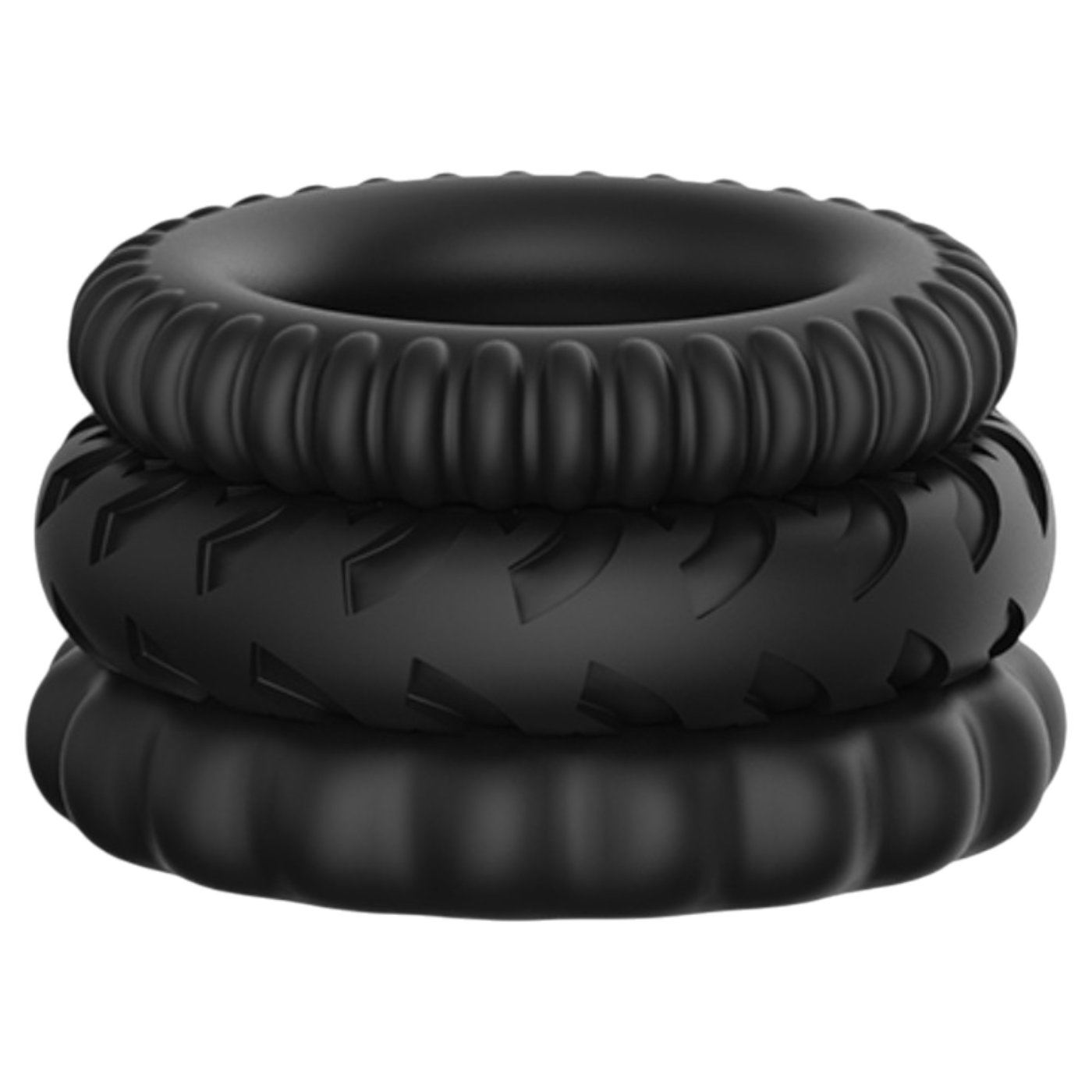Pretty Love Titan Silicone Cock Ring Set (3 Pack)